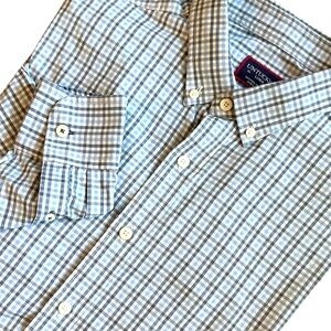 UNTUCKit Shirt Men’s‎ Large Blue Plaid Nahad Performance Stretch Long Sleeve